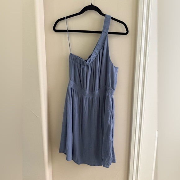 Abercrombie blue one shoulder dress size med tall - Picture 2 of 2